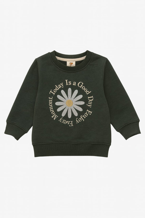Green Flower Sweatshirt
