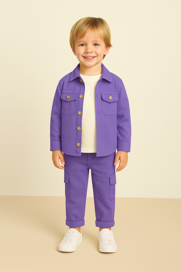 Lavender Boys Winter Cord Set - 3 Pieces Suit