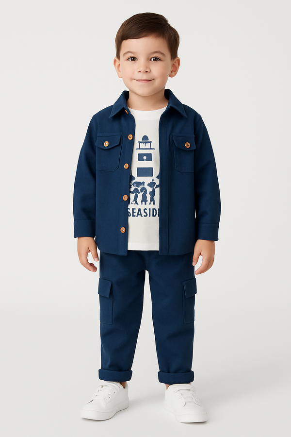 Navy Boys Winter Cord Set - 3 Pieces Suit