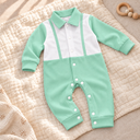Mint Polo Tuxedo Romper